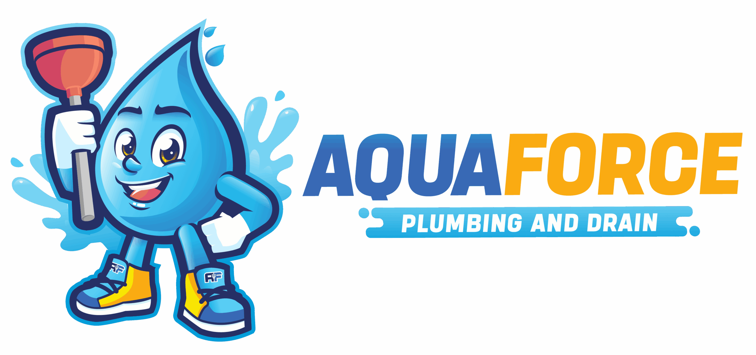 Aqua Force Plumbing Drain Logo