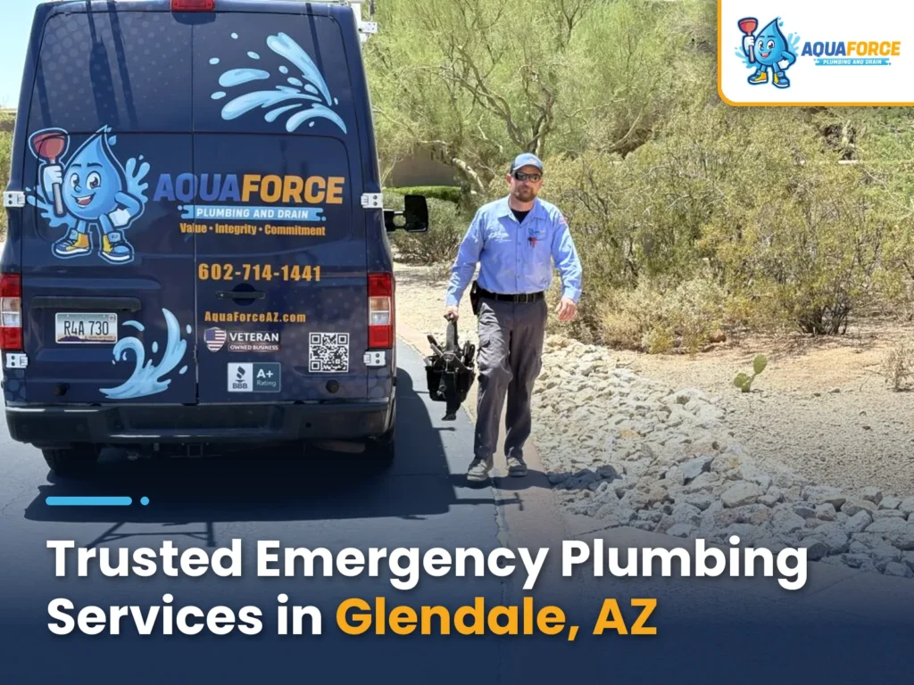 emergency plumber next to a van