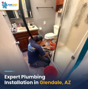 plumber installing pipes
