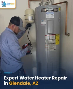 plumber repairing a water heater
